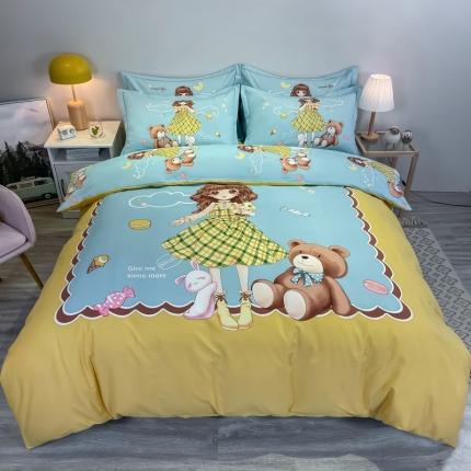 91家纺网 家纺一手货源 找家纺 （总）金爱家 2021新款大版磨毛卡通系列四件套