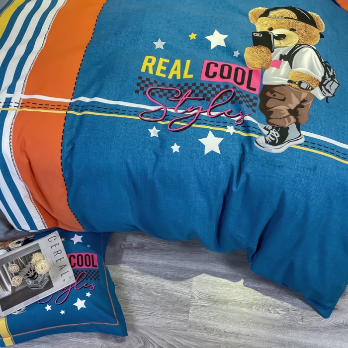 91家纺网 家纺一手货源 找家纺 金爱家 2021新款大版磨毛卡通系列四件套 欢乐颂