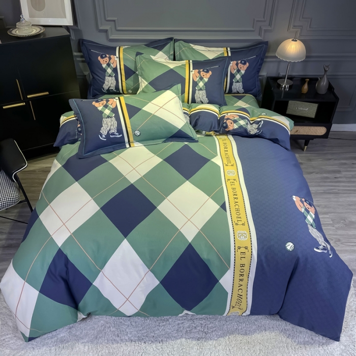 91家纺网 家纺一手货源 找家纺 金爱家 2021新款大版磨毛卡通系列四件套 活力熊