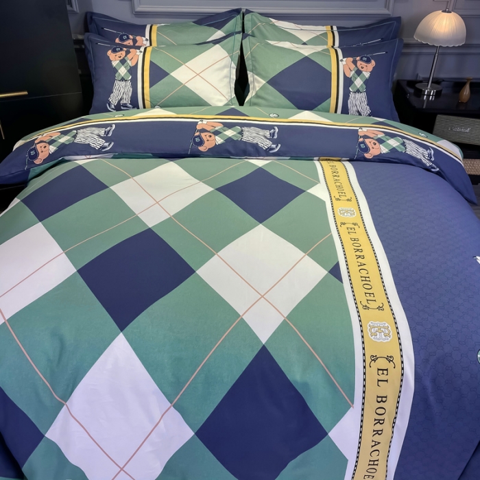 91家纺网 家纺一手货源 找家纺 金爱家 2021新款大版磨毛卡通系列四件套 活力熊