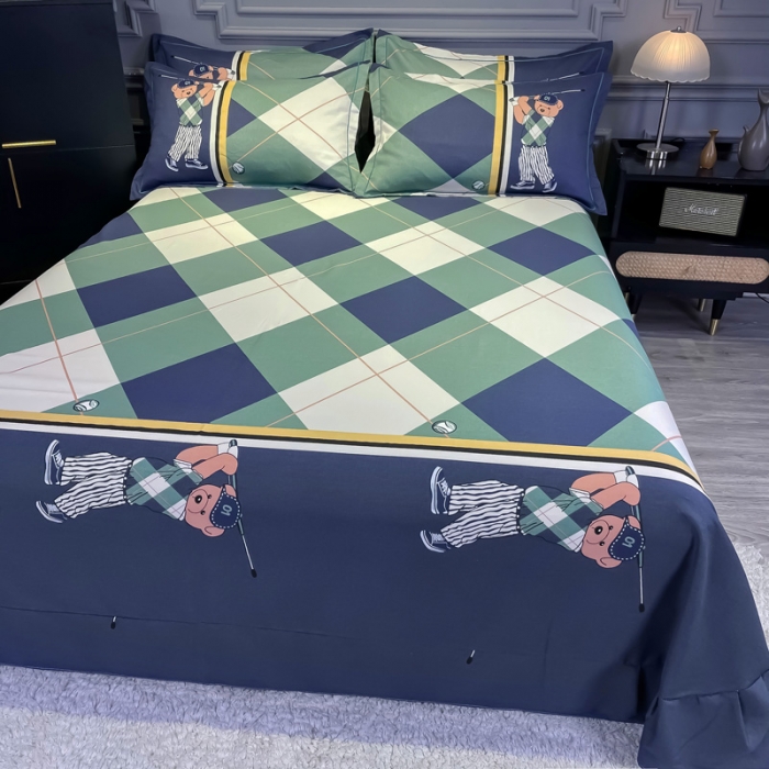 91家纺网 家纺一手货源 找家纺 金爱家 2021新款大版磨毛卡通系列四件套 活力熊