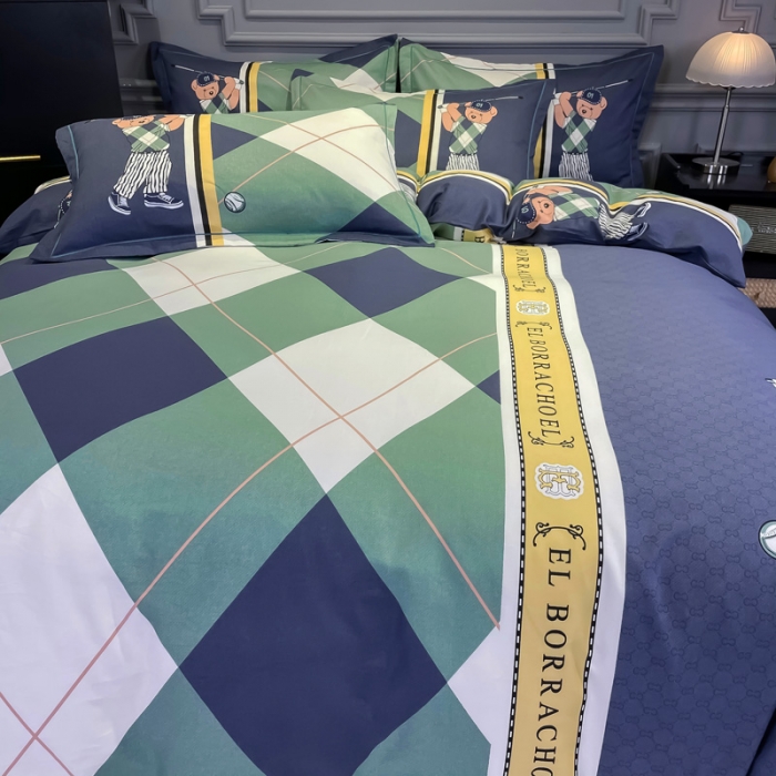 91家纺网 家纺一手货源 找家纺 金爱家 2021新款大版磨毛卡通系列四件套 活力熊