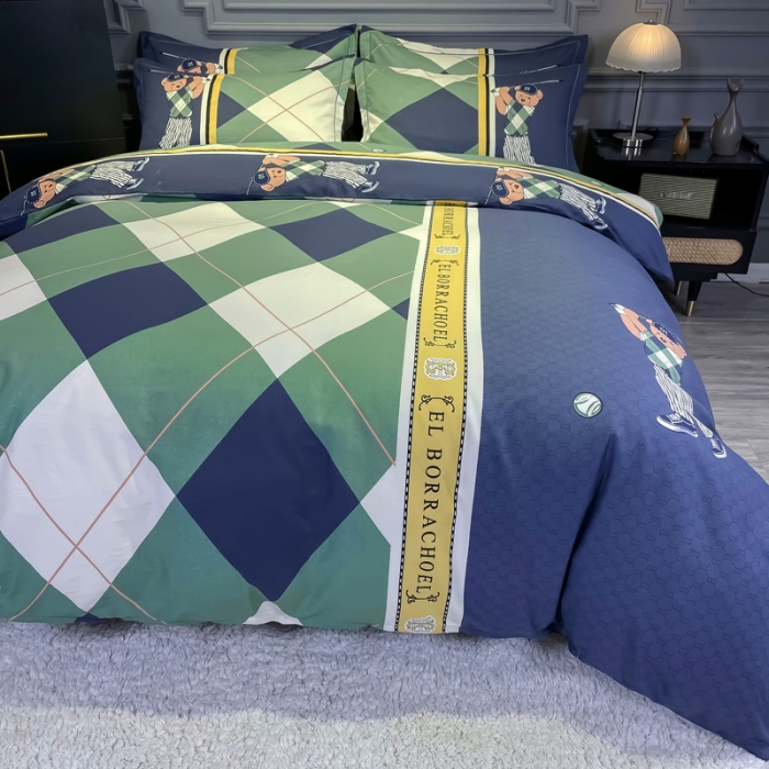 91家纺网 家纺一手货源 找家纺 金爱家 2021新款大版磨毛卡通系列四件套 活力熊