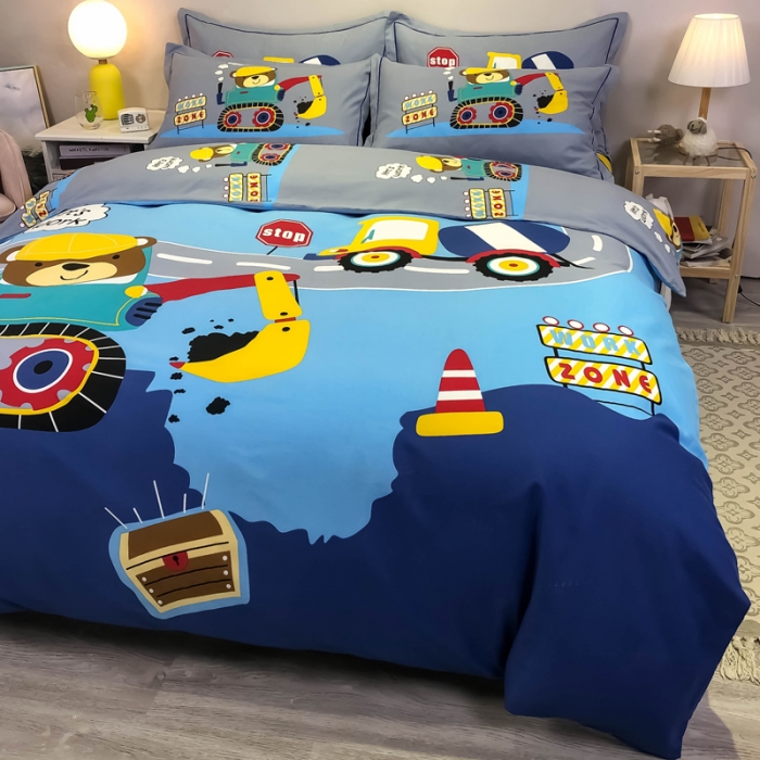 91家纺网 家纺一手货源 找家纺 金爱家 2021新款大版磨毛卡通系列四件套 奇妙世界