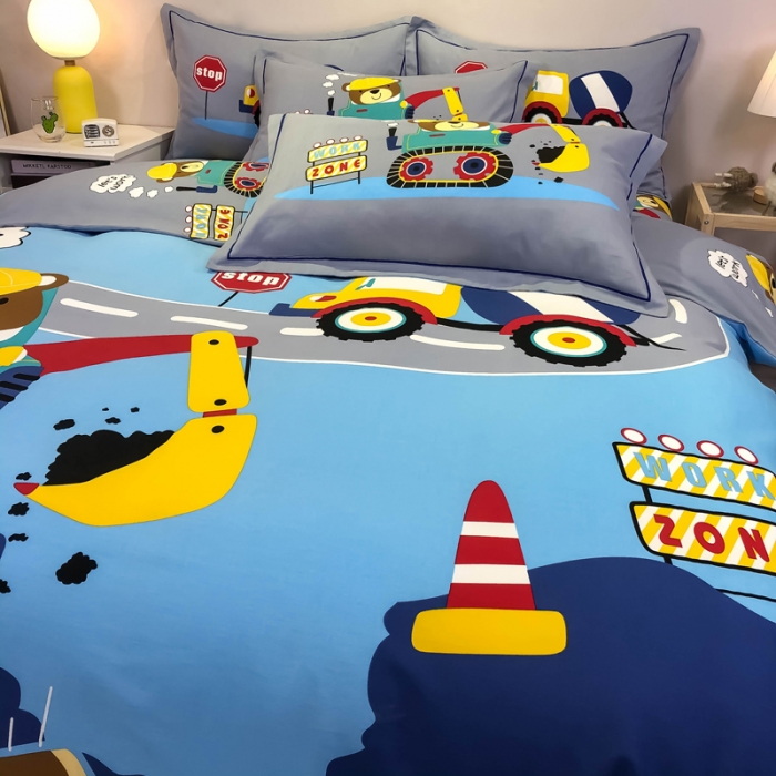 91家纺网 家纺一手货源 找家纺 金爱家 2021新款大版磨毛卡通系列四件套 奇妙世界