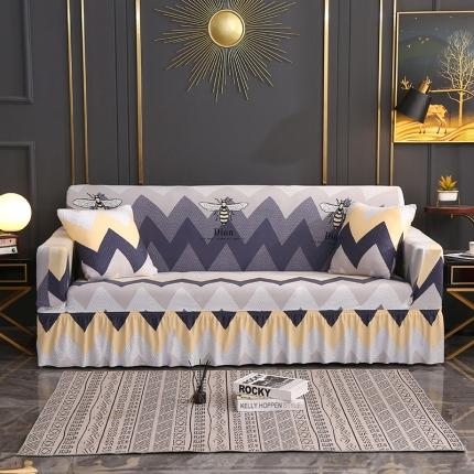 雅竹家纺 牛奶丝裙边沙发套 甜蜜