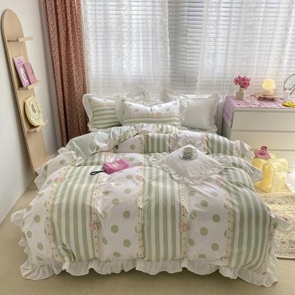 91家纺网 家纺一手货源 找家纺 （总）雅居纺 2022新款全棉韩版花边四件套