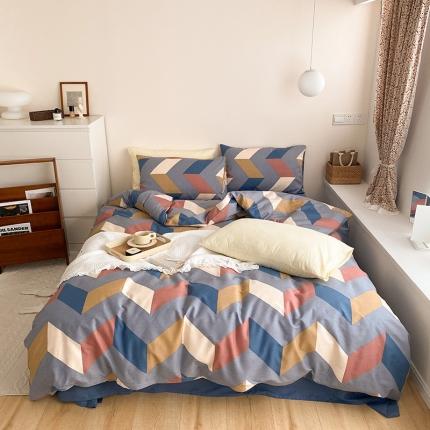 91家纺网 家纺一手货源 找家纺 （总）窝米 2021新款夏季新品13370全棉活性印花四件套