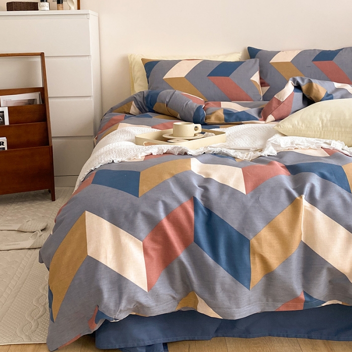 91家纺网 家纺一手货源 找家纺 窝米 2021新款夏季新品13370全棉活性印花四件套 比尔