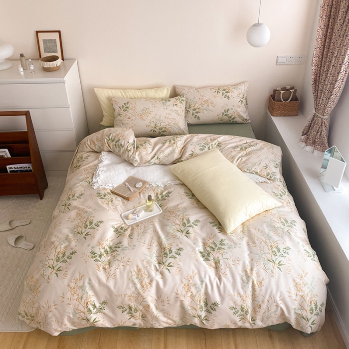 91家纺网 家纺一手货源 找家纺 窝米 2021新款夏季新品13370全棉活性印花四件套 初恋