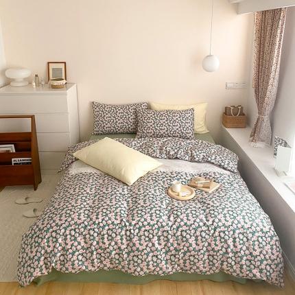 91家纺网 家纺一手货源 找家纺 窝米 2021新款夏季新品13370全棉活性印花四件套满天星