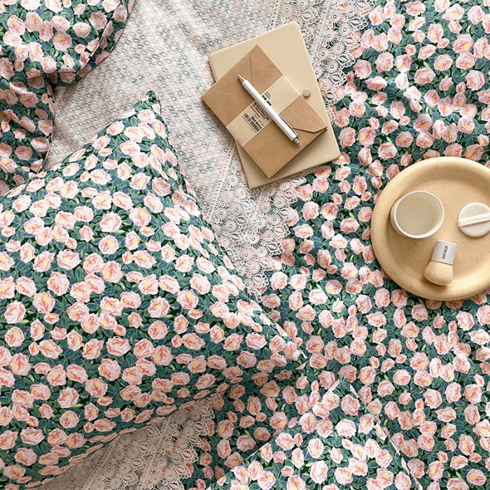 91家纺网 家纺一手货源 找家纺 窝米 2021新款夏季新品13370全棉活性印花四件套满天星