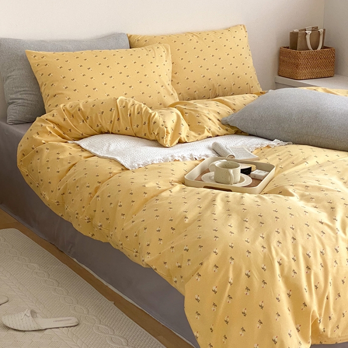 91家纺网 家纺一手货源 找家纺 窝米 2021新款夏季新品13370全棉活性印花四件套 赛琳