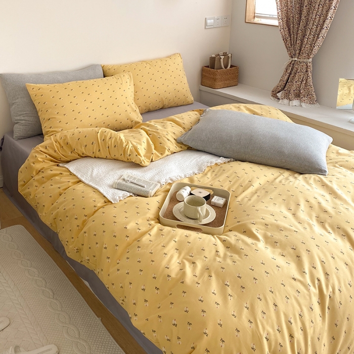 91家纺网 家纺一手货源 找家纺 窝米 2021新款夏季新品13370全棉活性印花四件套 赛琳