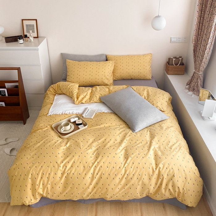 91家纺网 家纺一手货源 找家纺 窝米 2021新款夏季新品13370全棉活性印花四件套 赛琳