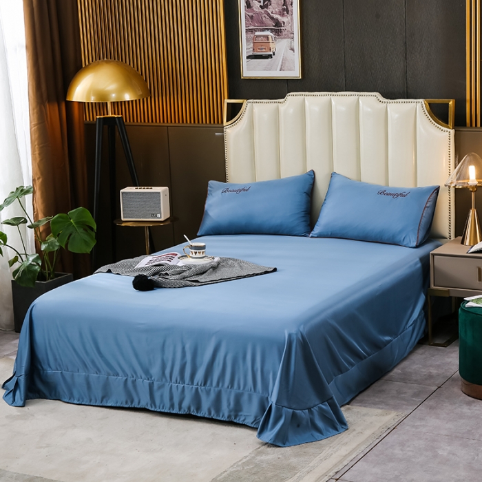 91家纺网 家纺一手货源 找家纺 （总）富之航 新款绣花水洗真丝四件套天丝夏被纯色空调被夏凉被