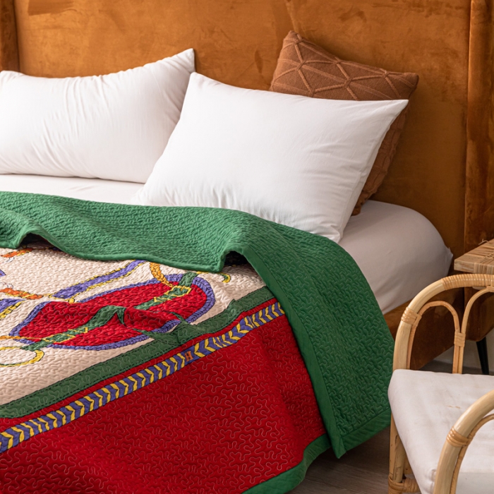 91家纺网 家纺一手货源 找家纺 卡奥家纺 2021新款异域风纯棉盖被床盖夏被 班洛