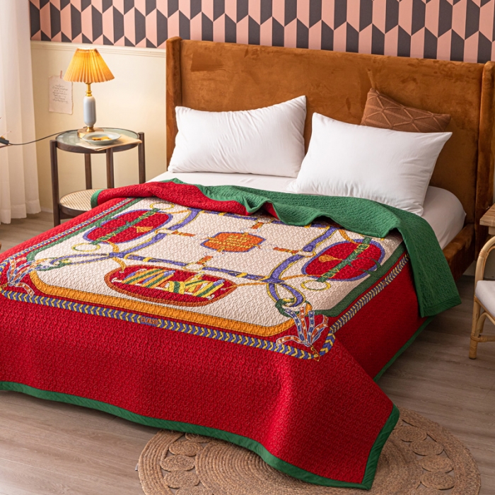 91家纺网 家纺一手货源 找家纺 卡奥家纺 2021新款异域风纯棉盖被床盖夏被 班洛