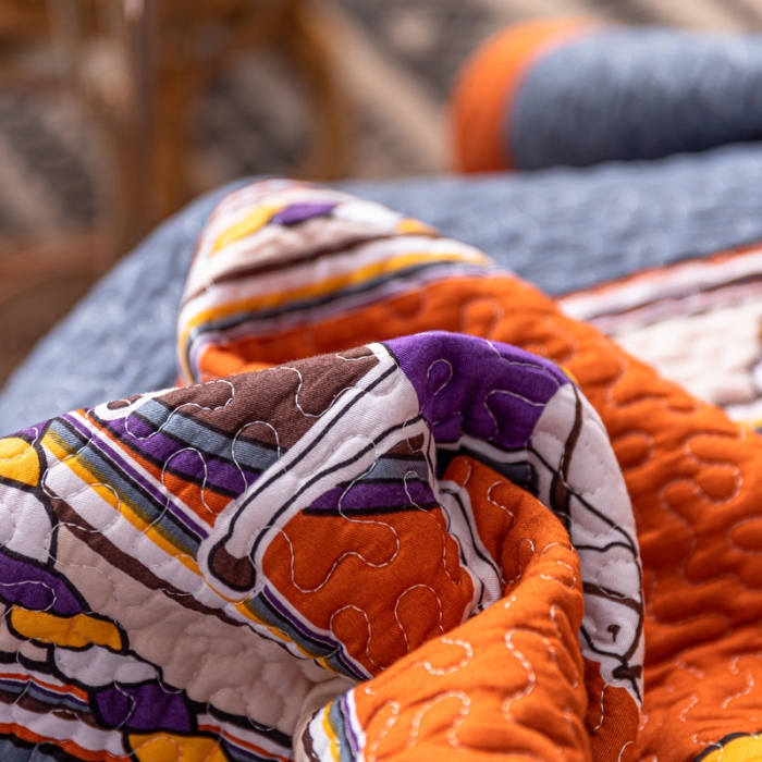 91家纺网 家纺一手货源 找家纺 卡奥家纺 2021新款异域风纯棉盖被床盖夏被 皇冠马