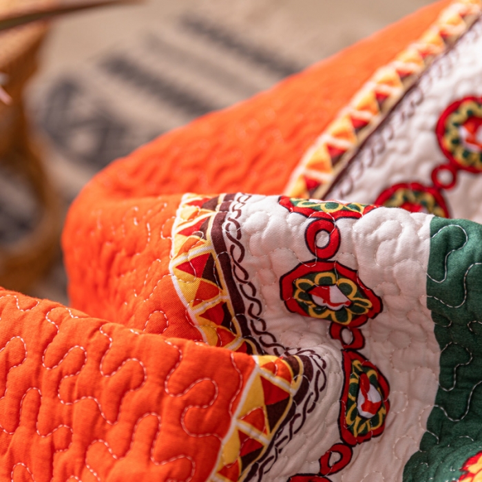 91家纺网 家纺一手货源 找家纺 卡奥家纺 2021新款异域风纯棉盖被床盖夏被 卡纳