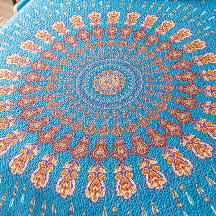 91家纺网 家纺一手货源 找家纺 卡奥家纺 2021新款异域风纯棉盖被床盖夏被 兰达影