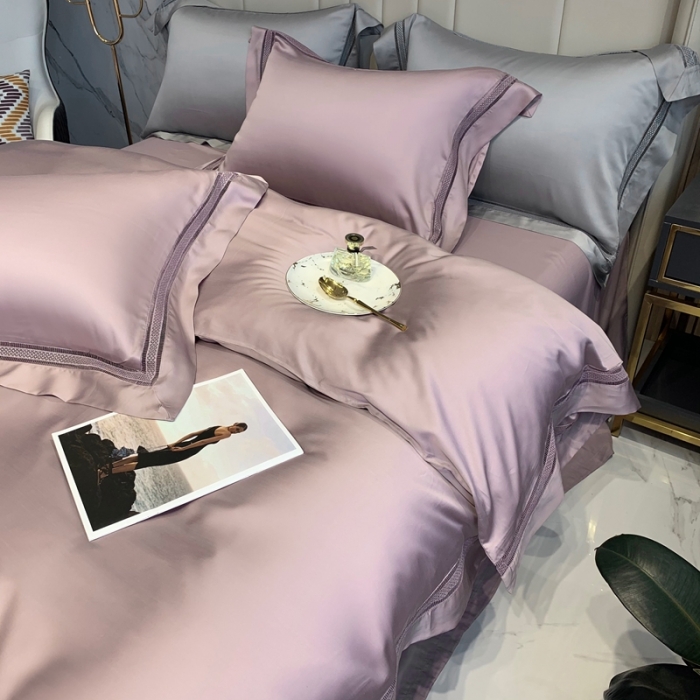 91家纺网 家纺一手货源 找家纺 榻尚 纯色奥地利天丝四件套天丝夏被四件套 夏紫