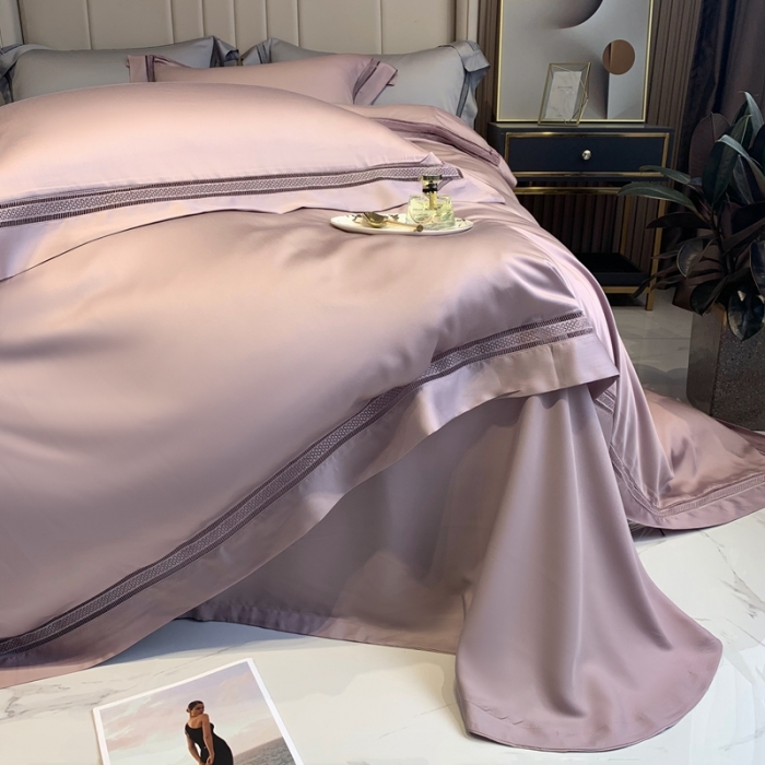 91家纺网 家纺一手货源 找家纺 榻尚 纯色奥地利天丝四件套天丝夏被四件套 夏紫