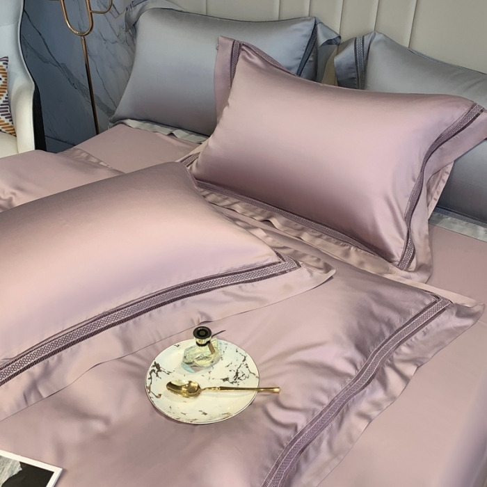91家纺网 家纺一手货源 找家纺 榻尚 纯色奥地利天丝四件套天丝夏被四件套 夏紫