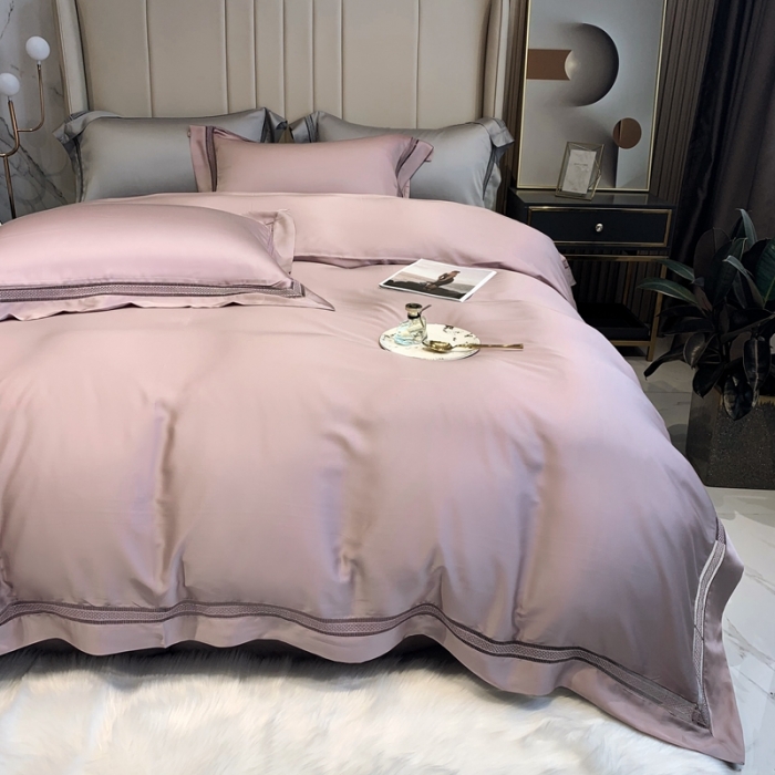 91家纺网 家纺一手货源 找家纺 榻尚 纯色奥地利天丝四件套天丝夏被四件套 夏紫