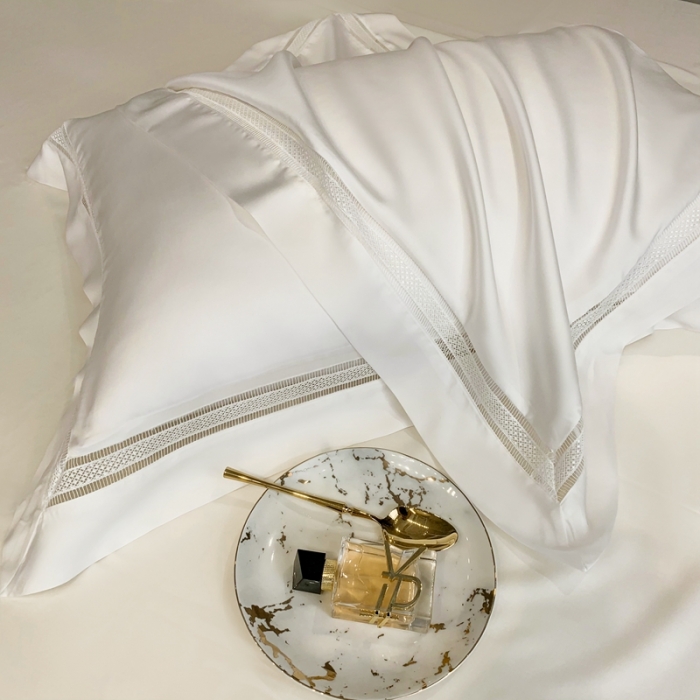 91家纺网 家纺一手货源 找家纺 榻尚 纯色奥地利天丝四件套天丝夏被四件套 夏白