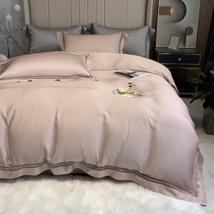 91家纺网 家纺一手货源 找家纺 榻尚 纯色奥地利天丝四件套天丝夏被四件套 夏粉