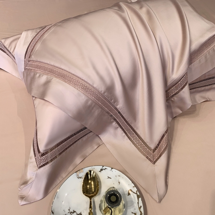 91家纺网 家纺一手货源 找家纺 榻尚 纯色奥地利天丝四件套天丝夏被四件套 夏粉