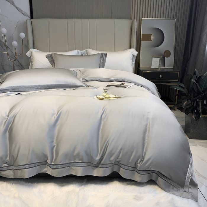 91家纺网 家纺一手货源 找家纺 榻尚 1纯色奥地利天丝四件套天丝夏被四件套 夏灰