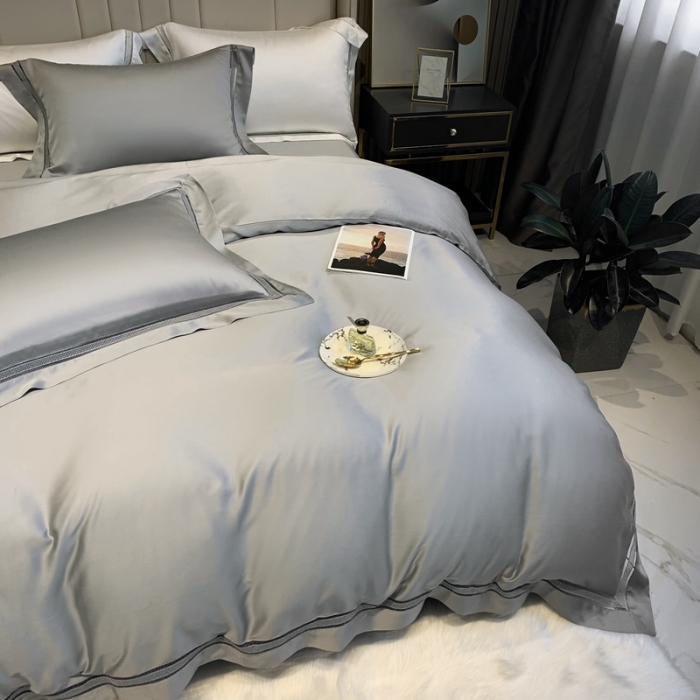 91家纺网 家纺一手货源 找家纺 榻尚 1纯色奥地利天丝四件套天丝夏被四件套 夏灰