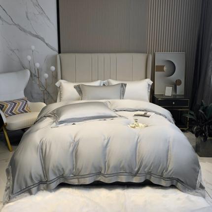 榻尚 1纯色奥地利天丝四件套天丝夏被四件套 夏灰