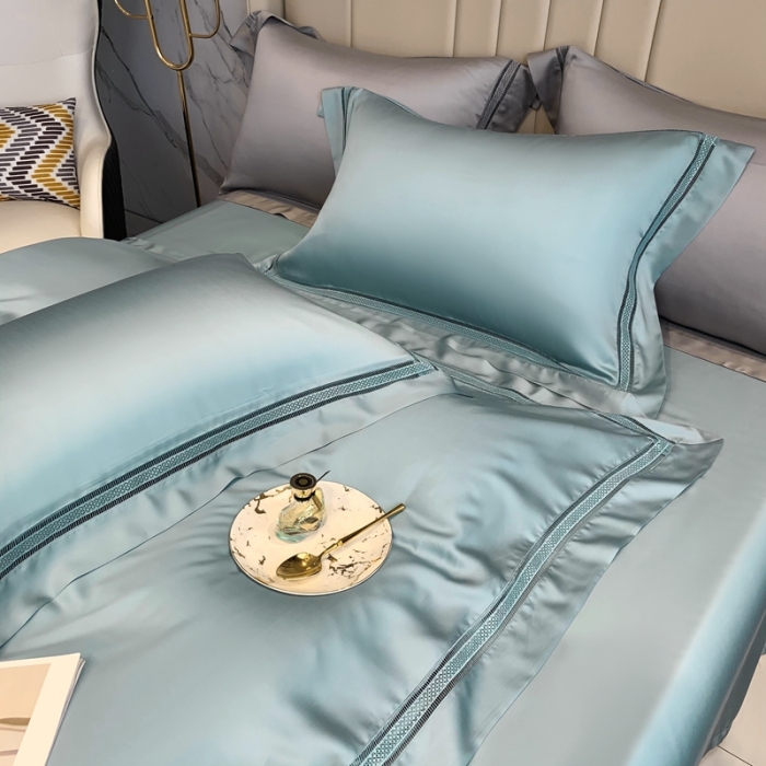 91家纺网 家纺一手货源 找家纺 榻尚 纯色奥地利天丝四件套天丝夏被四件套 夏绿