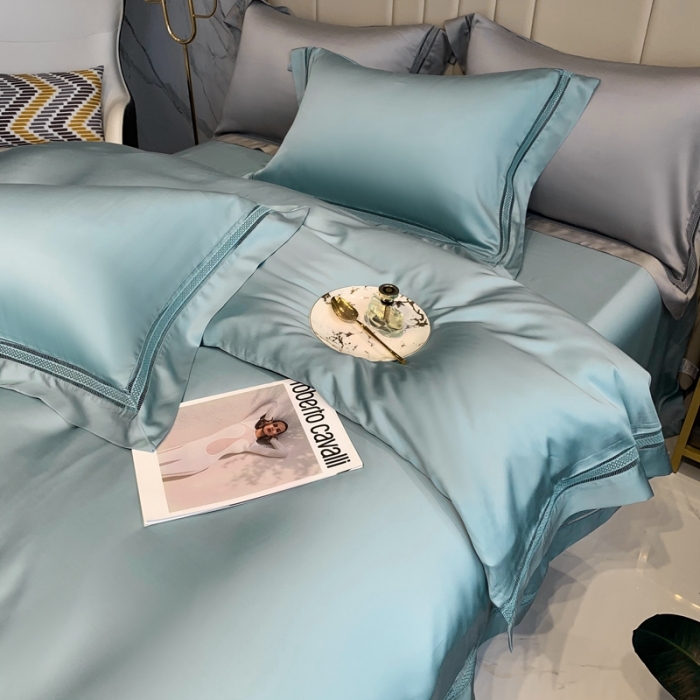 91家纺网 家纺一手货源 找家纺 榻尚 纯色奥地利天丝四件套天丝夏被四件套 夏绿