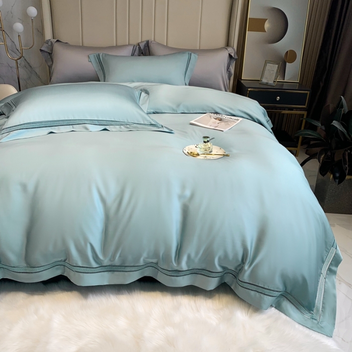 91家纺网 家纺一手货源 找家纺 榻尚 纯色奥地利天丝四件套天丝夏被四件套 夏绿