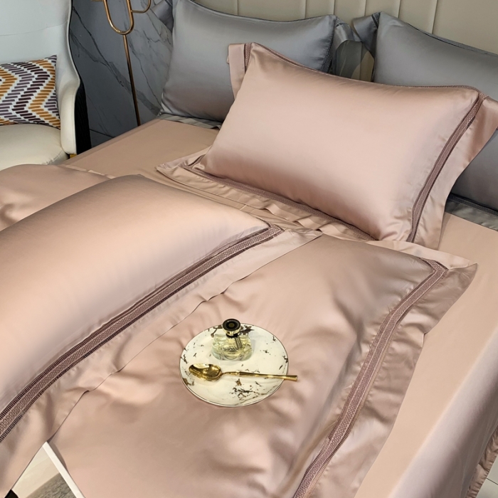 91家纺网 家纺一手货源 找家纺 榻尚 纯色奥地利天丝四件套天丝夏被四件套 夏粉