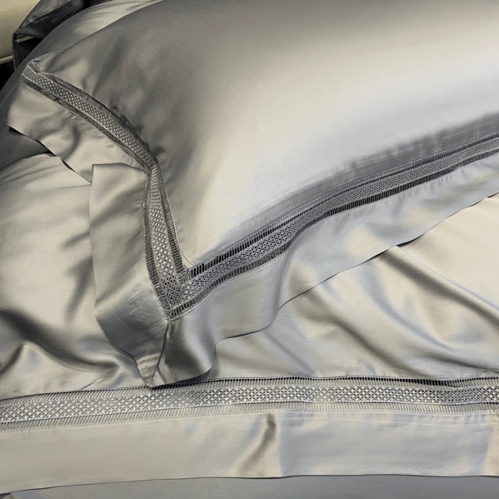 91家纺网 家纺一手货源 找家纺 榻尚 纯色奥地利天丝四件套天丝夏被四件套 夏灰