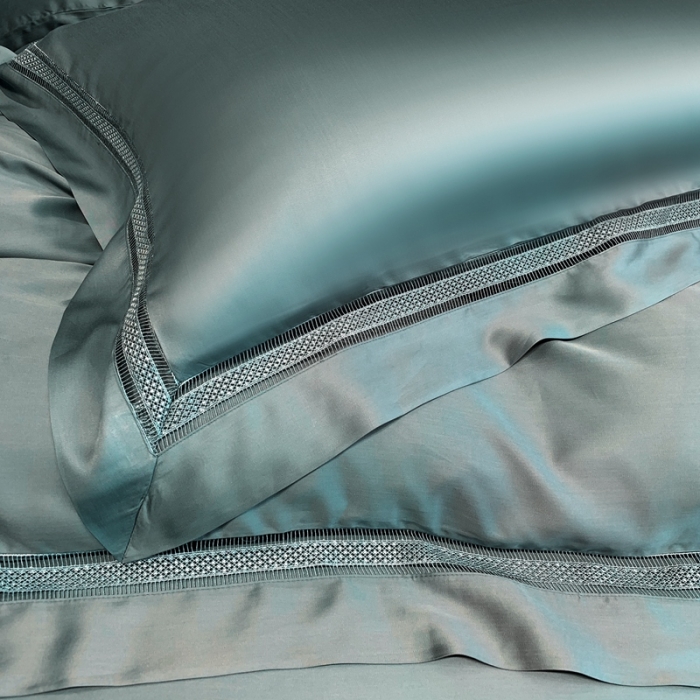 91家纺网 家纺一手货源 找家纺 榻尚 纯色奥地利天丝四件套天丝夏被四件套 夏蓝