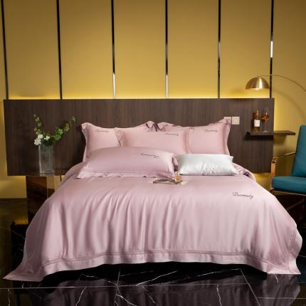 91家纺网 家纺一手货源 找家纺 朵美 2021新款100支天丝全镂空系列四件套 肉桂色