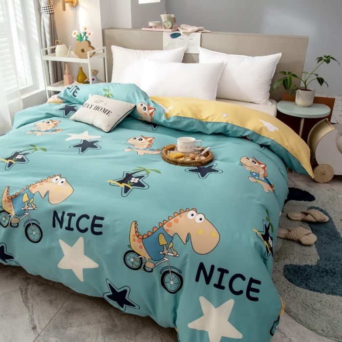 91家纺网 家纺一手货源 找家纺 绵庭 2021新款全棉12868单被套 度假恐龙