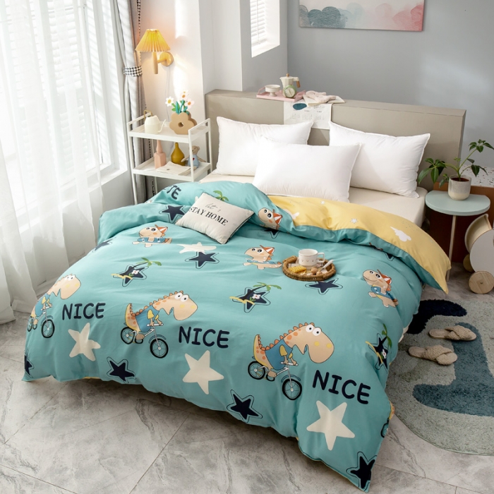 91家纺网 家纺一手货源 找家纺 绵庭 2021新款全棉12868单被套 度假恐龙