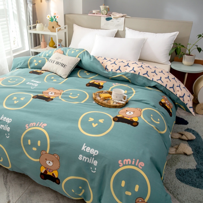 91家纺网 家纺一手货源 找家纺 绵庭 2021新款全棉12868单被套 果粒熊