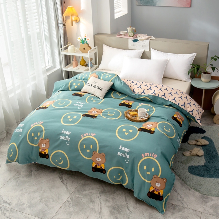 91家纺网 家纺一手货源 找家纺 绵庭 2021新款全棉12868单被套 果粒熊