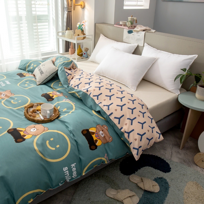 91家纺网 家纺一手货源 找家纺 绵庭 2021新款全棉12868单被套 果粒熊