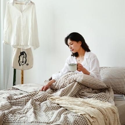 91家纺网 家纺一手货源 找家纺 （总）安莱生活 2023新款-全棉水洗棉色织水洗夏被