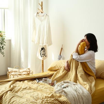 91家纺网 家纺一手货源 找家纺 （总）安莱生活 2023新款-全棉水洗棉色织水洗夏被