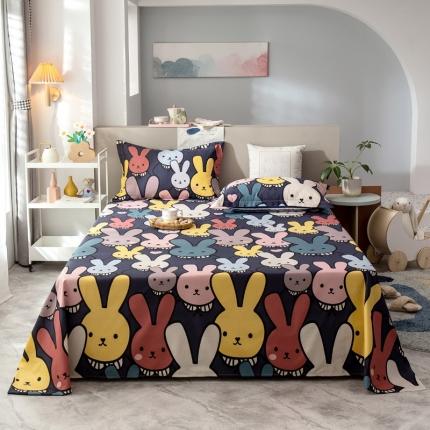 91家纺网 家纺一手货源 找家纺 绵庭 2021新款全棉12868单床单 酷仔兔